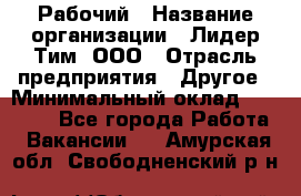 Рабочий › Название организации ­ Лидер Тим, ООО › Отрасль предприятия ­ Другое › Минимальный оклад ­ 14 000 - Все города Работа » Вакансии   . Амурская обл.,Свободненский р-н